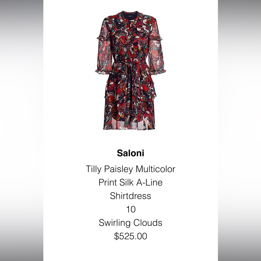 Beautiful Saloni dress never been worn. Size 10